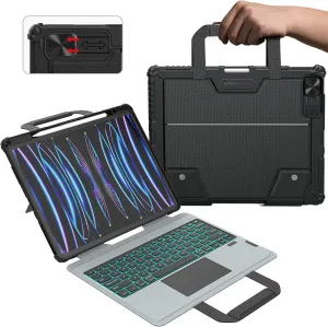 Nillkin iPad Air 13 Keyboard Case with Stand & Slide Camera Cover - 7 Colors Backlit Keyboard with Pencil Holder & Touchpad for iPad Pro 12.9 (3/4/5/6th Gen)