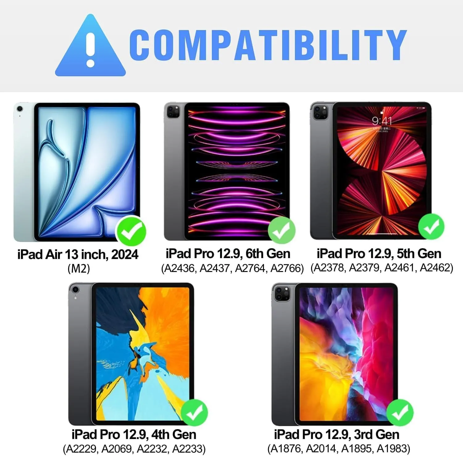 Nillkin iPad Air 13 Keyboard Case with Stand & Slide Camera Cover - 7 Colors Backlit Keyboard with Pencil Holder & Touchpad for iPad Pro 12.9 (3/4/5/6th Gen)