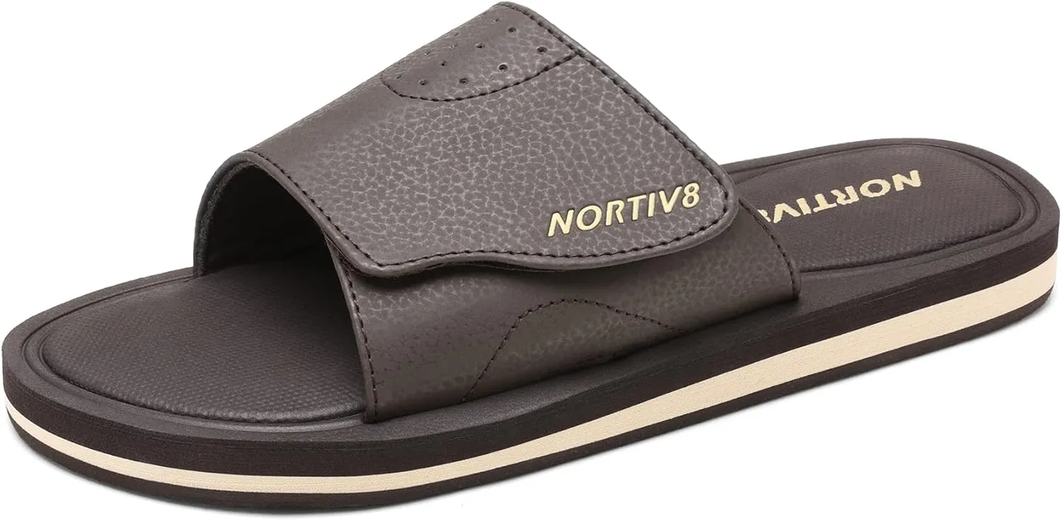 NORTIV 8 Men's Slide Sandals Comfort Lightweight Beach Shoes