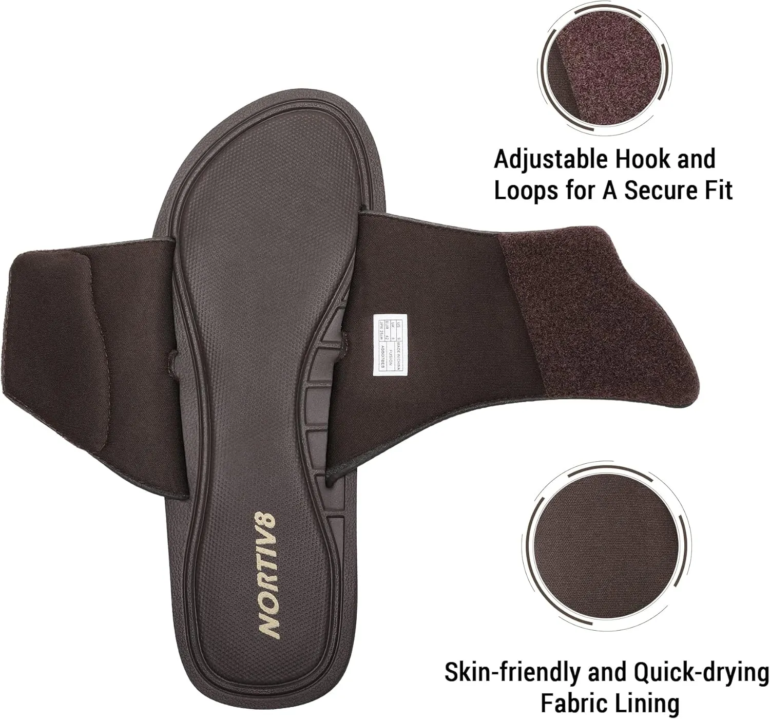 NORTIV 8 Men's Slide Sandals Comfort Lightweight Beach Shoes