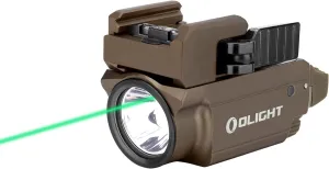 OLIGHT Baldr Mini 600 Lumens with Green Beam and White LED Combo, Magnetic USB Compact Rechargeable Tactical Flashlight with Adjustable Rail for G19, G45, Sig P320, and so on(Desert Tan)