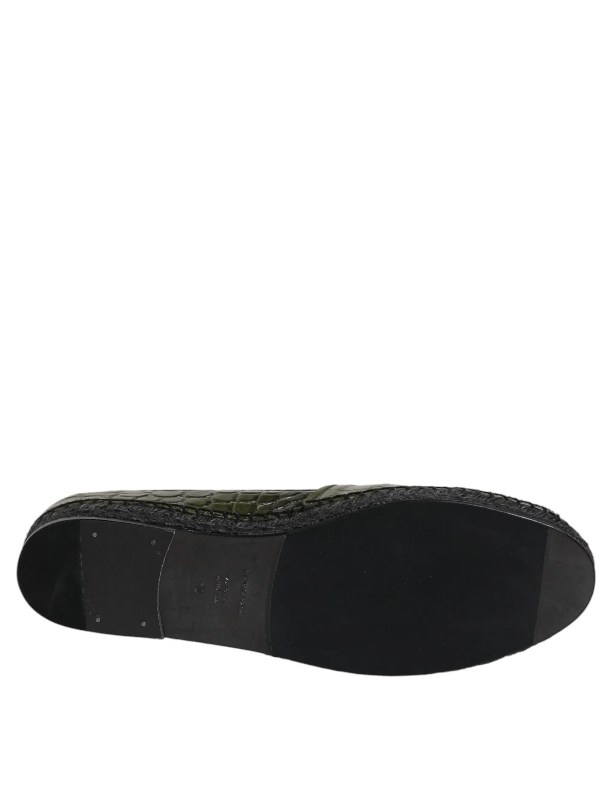 On Leather & Wholesale pricing Easy tracking Dolce Espadrilles Slip Exotic Shoes Gabbana Green