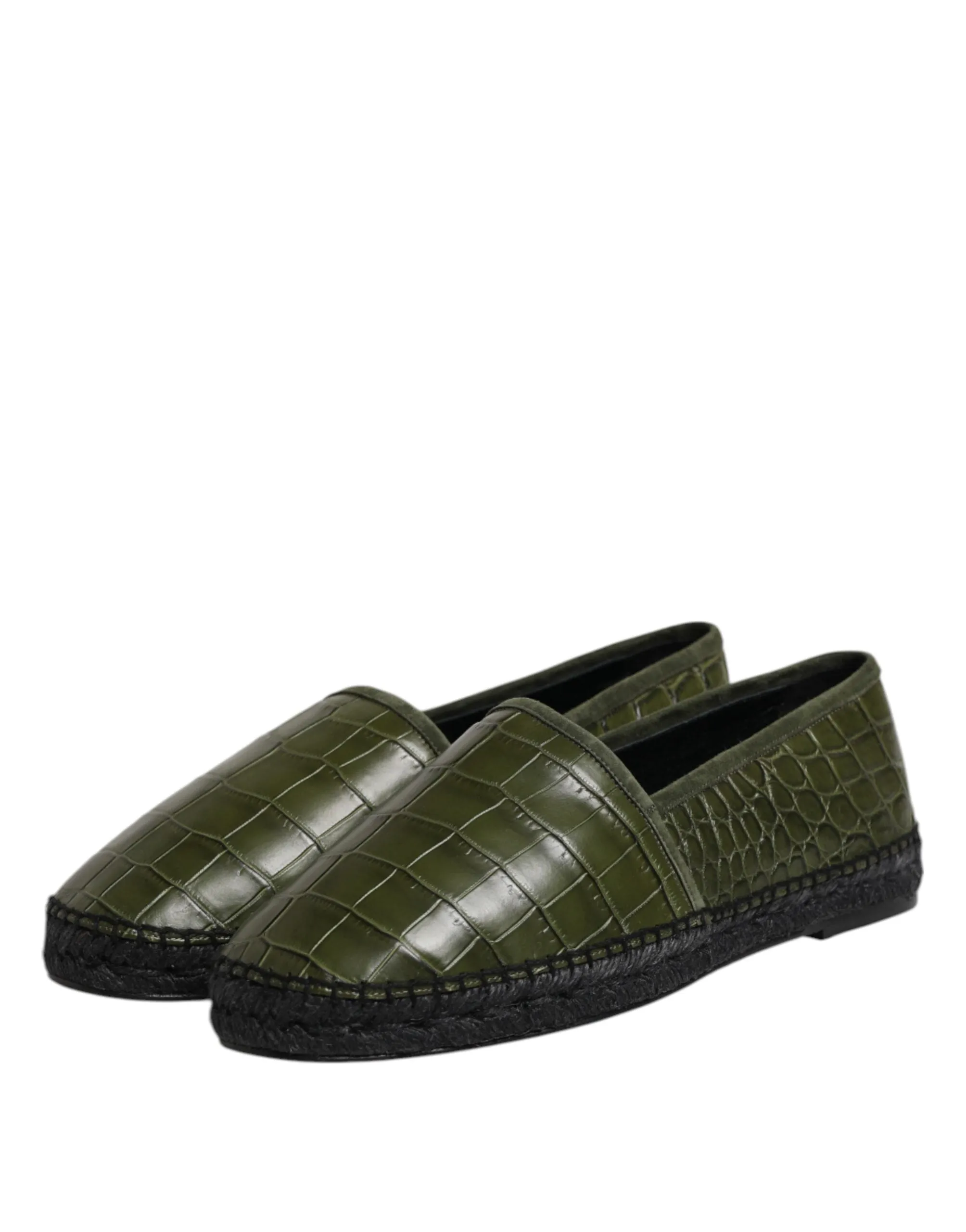 On Leather & Wholesale pricing Easy tracking Dolce Espadrilles Slip Exotic Shoes Gabbana Green