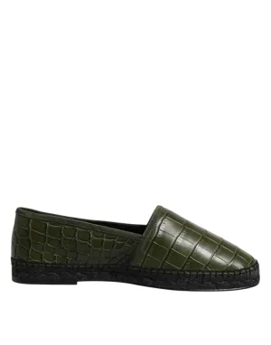 On Leather & Wholesale pricing Easy tracking Dolce Espadrilles Slip Exotic Shoes Gabbana Green