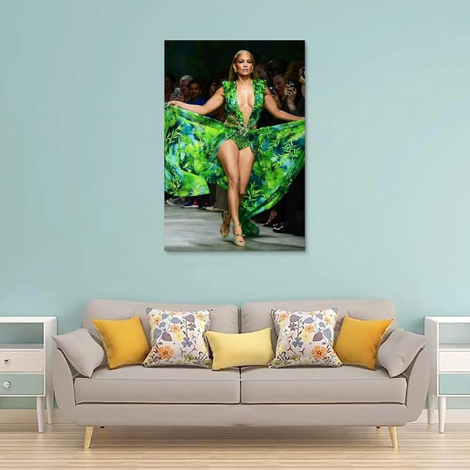 ORtte Jennifer Lopez Sexy Charming Poster Painting On Canvas Wall Art Scroll Picture Print Living Room Walls Decor Homes 24x36inch(60x90cm)