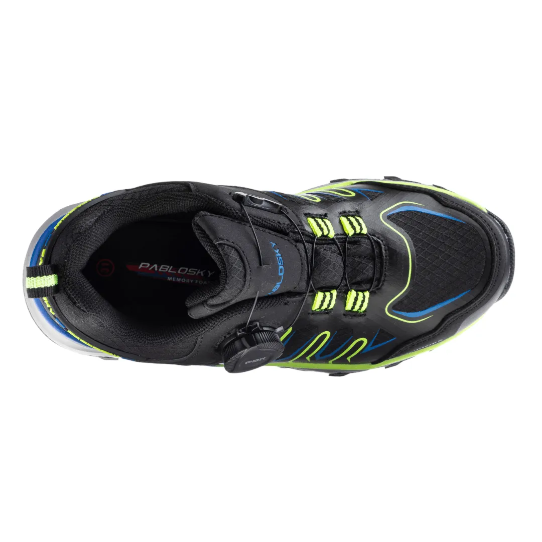 Pablosky Boys Waterproof Trainer- Black/Green