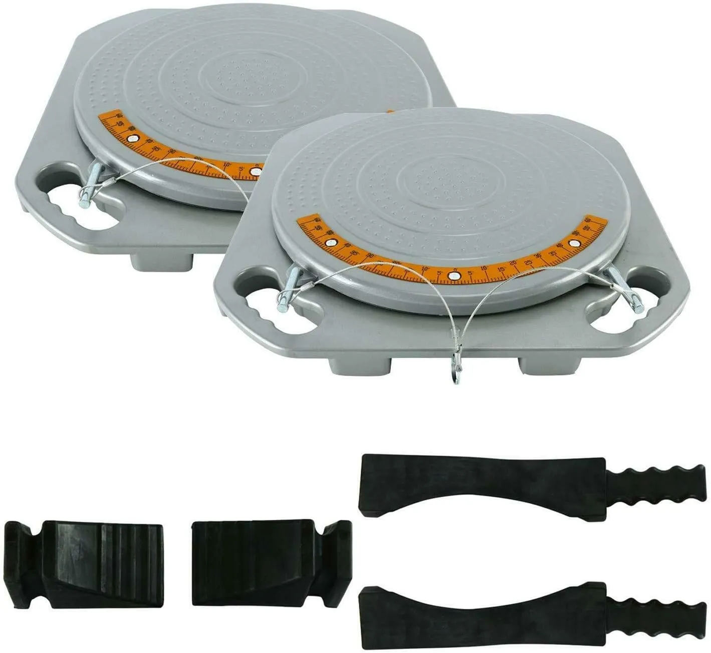 Pair Wheel Alignment Turntable Turn Plates 10,000 Pounds Capacity w/Transition Bridge and Thrust Block