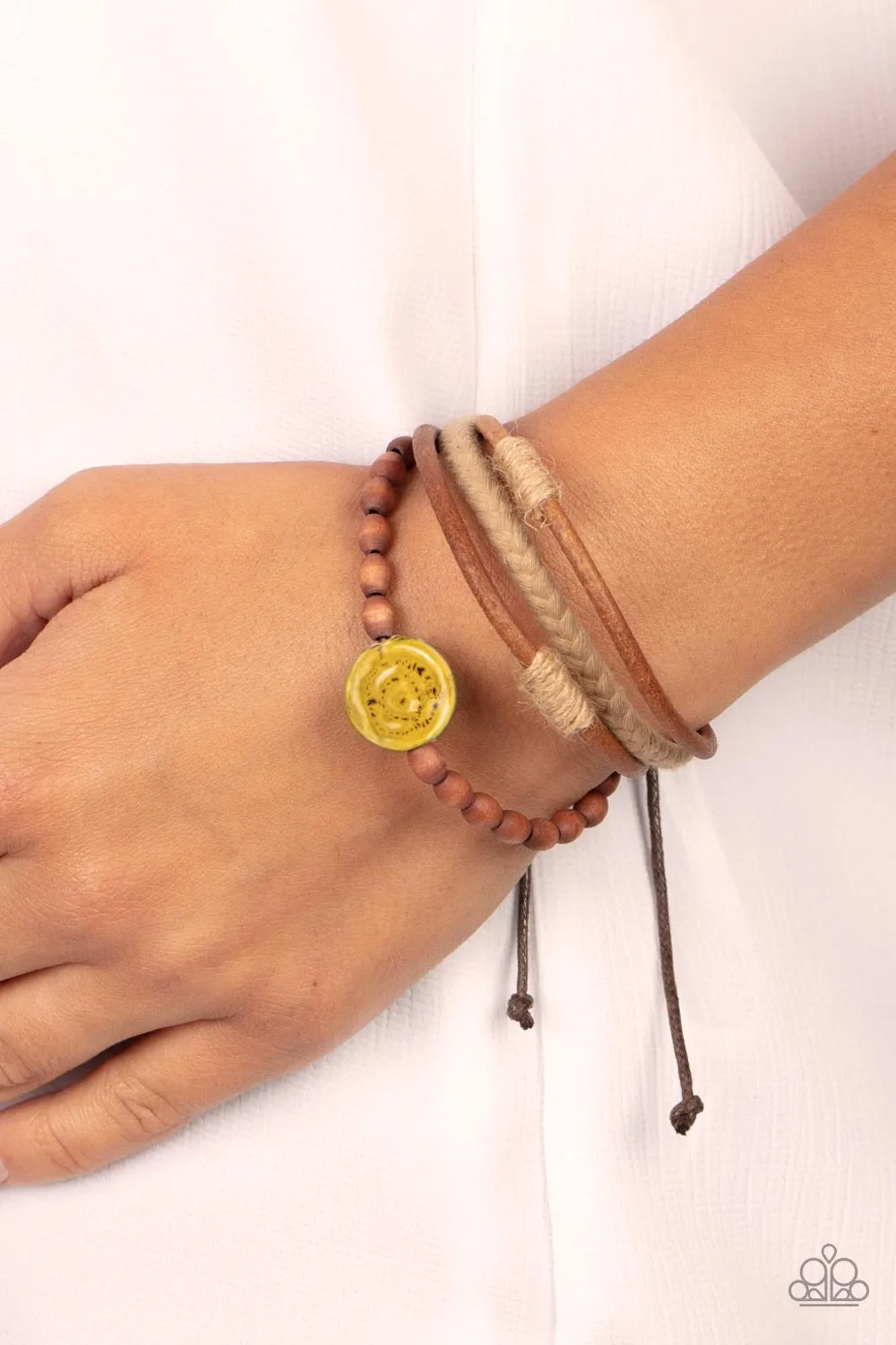 PAPARAZZI Existential Earth Child - Yellow BRACELET
