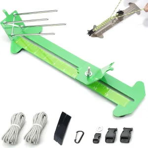 Paracord Jig Tools Bracelet Making Kit Accessories Adjustable Paracord Jig Kit with 2 Cords and 3 Buckles Bracelet Adjustable Length 4" to 13" (Green)