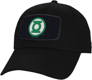 Popfunk Official Green Lantern Logo Sublimated Patch Adjustable Strapback 5 Panel Structured Hat - Unisex for Men and Women, Black