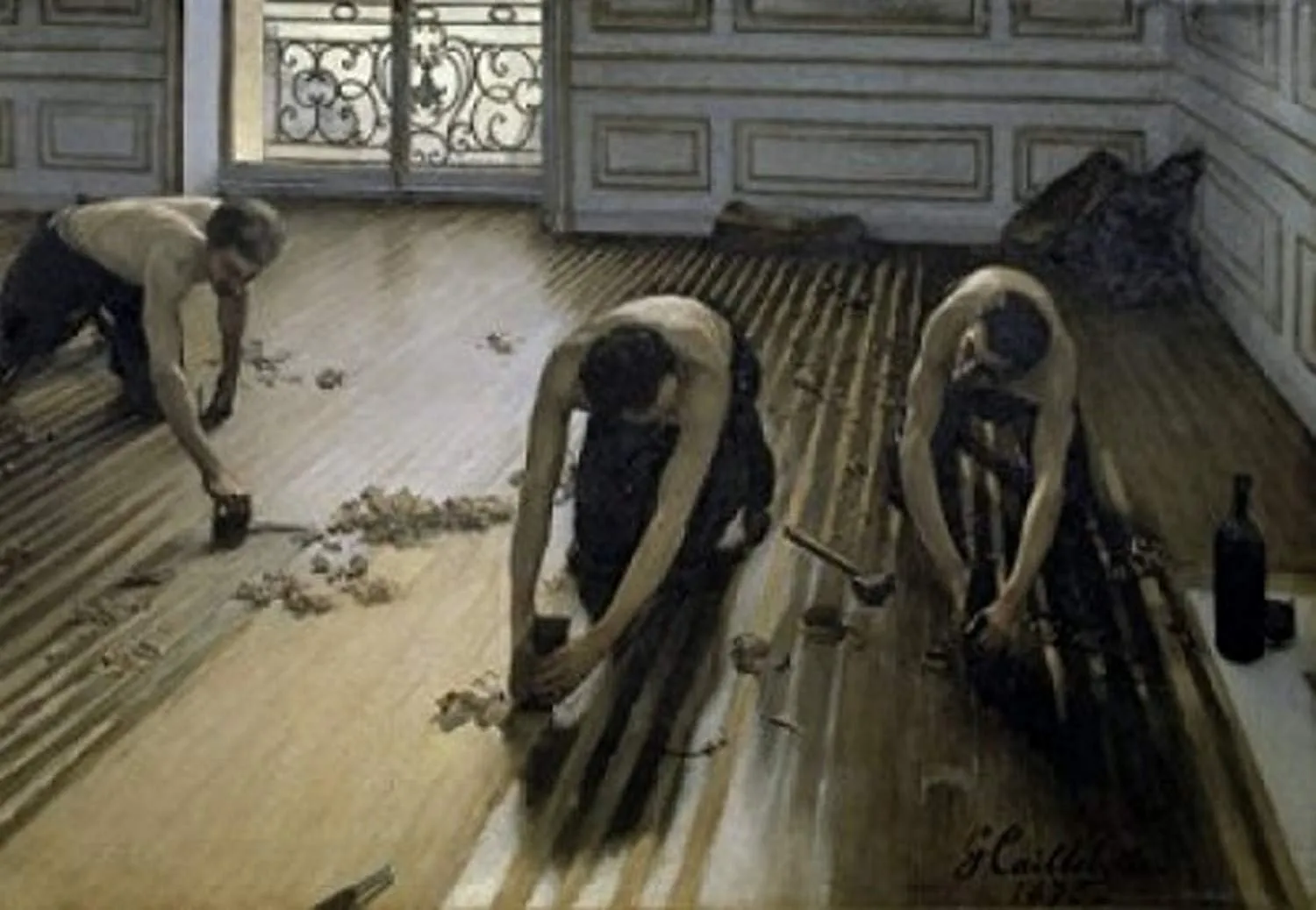 Posterazzi The Floor-Scrapers 1875 Gustave Caillebotte Oil on canvas Musee d'Orsay Paris Poster Print, (8 x 10)