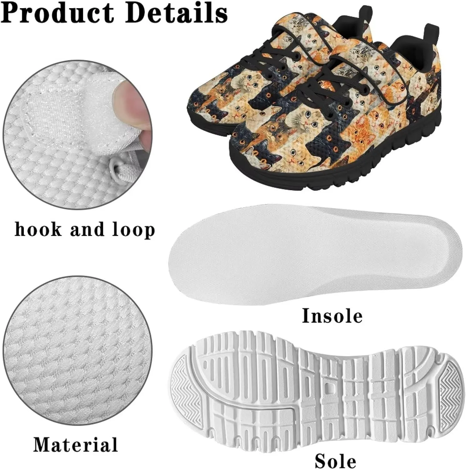 Print Shoes for Kids Boys Cute Shoes for Running Walking Slip On Shoes
