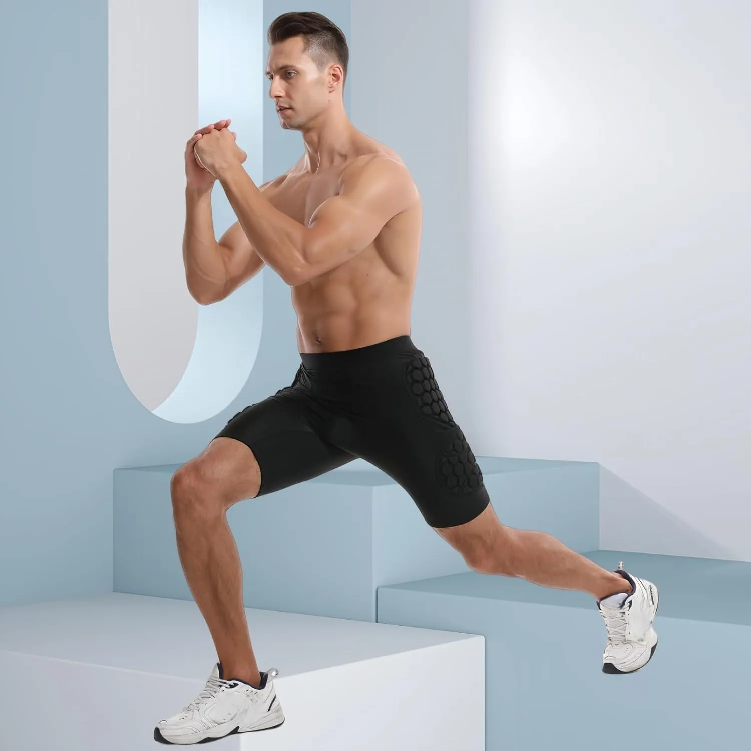 Protective Padded Shorts for Basketball, Impact Protection Athletic Underwear w/ Hip, Butt, Tailbone Padding