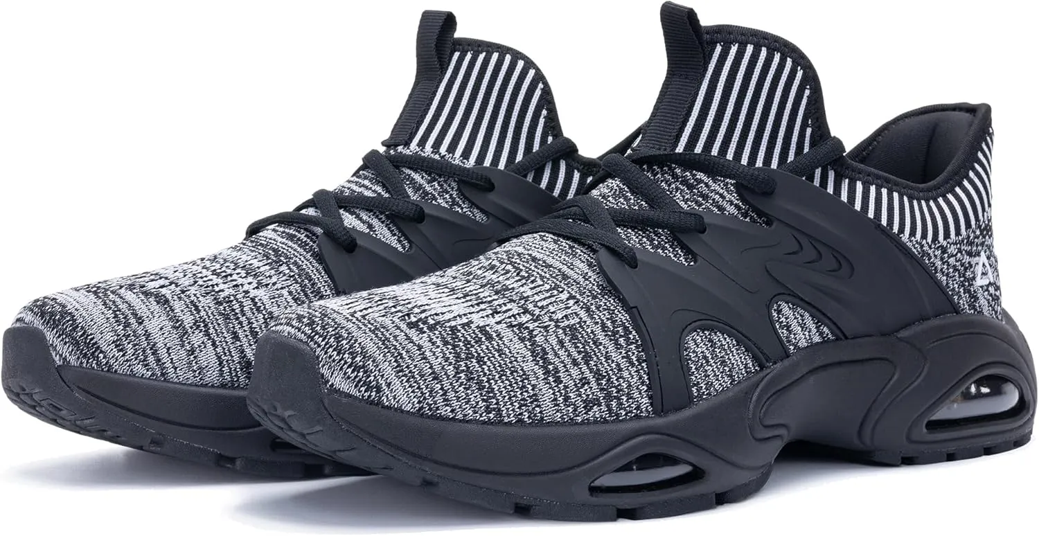 Quseek Men's Slip On Athletic Shoes Running Walking Comfortable Tennis Gym Fashion Sneakers Breathable Non Slip Workout Cross Training Shoe US Size 8-13