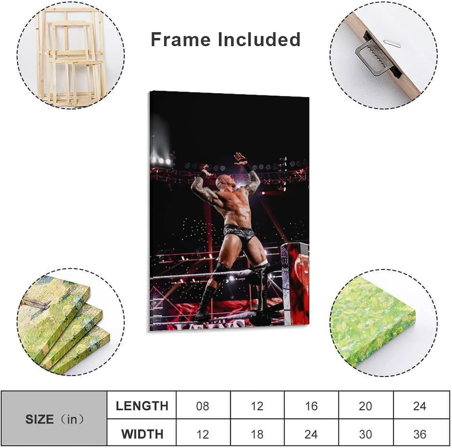 Randy Orton Wrestler Wrestler Snake Canvas Poster (20) Artworks Picture Print Poster Wall Art Painting Canvas Decor Home Posters Decorative 24x36inch(60x90cm)