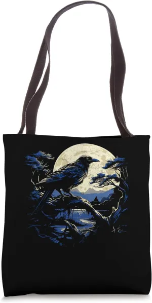 Raven Perched on Tree Vintage Women's Crow Tote Bag