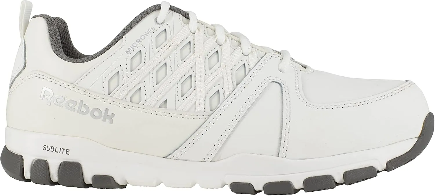 Reebok Men's Rb4443 Sublite Athletic Work Steel Toe Shoe White Safety