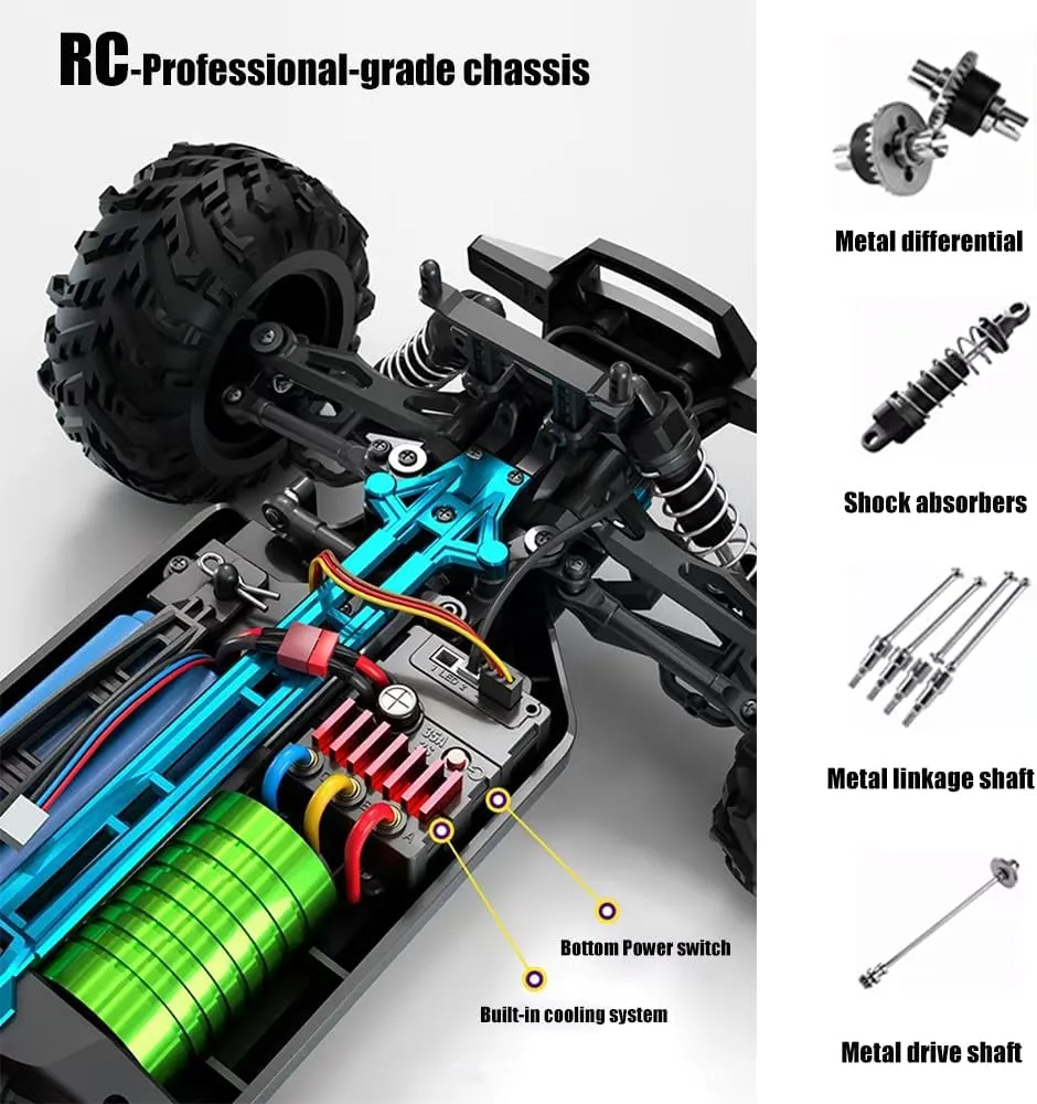 Remote Control Car 4 WD Ultra-Fast Drifting RC Cars for Car Racing Track 2.4 GHz 65KPH 360 Drifting Electric Powered High Speed Race Car for 14  with Off-Road Tire
