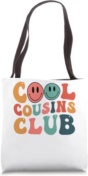 Retro Cool Cousins Club On Back Groovy Cousin Tote Bag
