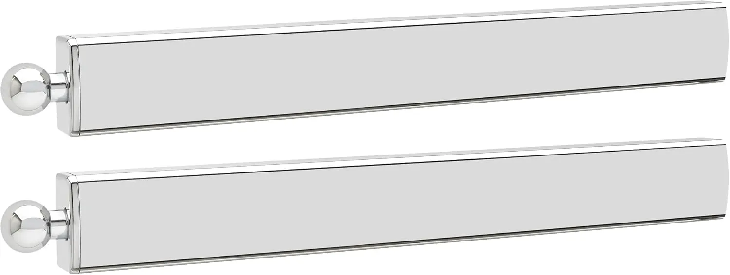 Rev-A-Shelf 14" Pull Out Valet Rod for Closet Organization, Extendable Sliding Clothes Storage Hanging Rack, Chrome, CVLSL-14-CR-1 (2 Pack)