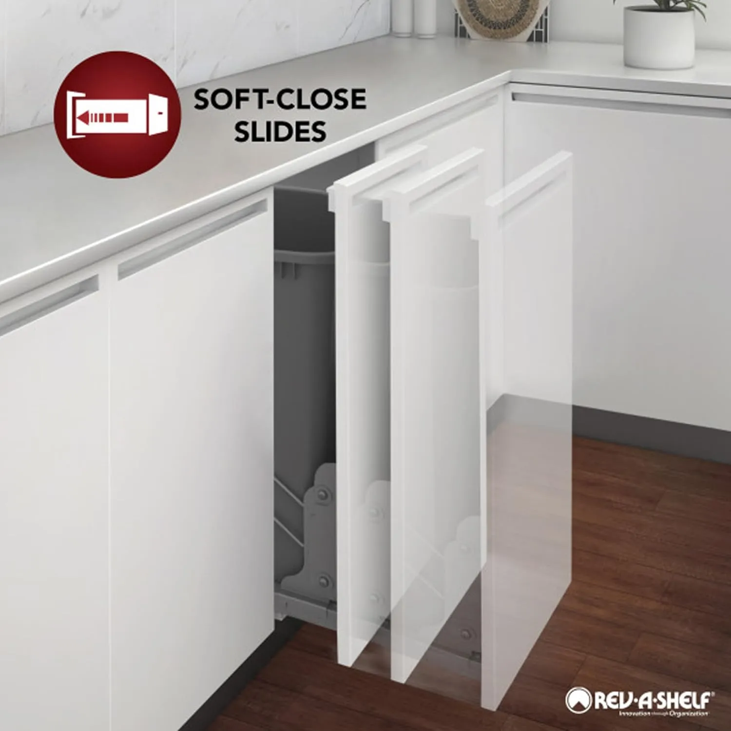 Rev-A-Shelf 5.5" Pullout Storage Organizer for Base Kitchen/Bathroom Cabinets with Soft-Close Full Extension Slides & Adjustable Shelves, 448-BCSC-5C
