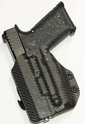 REVKEL Custom Kydex Molded OWB Paddle Holster for Sig Sauer P365/X with Crimson Trace LG-422. Black Right Hand Draw. Hand Crafted in Texas, USA.