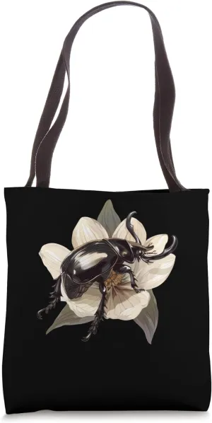 Rhinoceros Beetle On A Flower Petal Tote Bag
