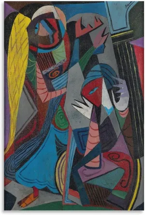 Romare Bearden, The Annunciation, Oil on Canvas, 1946 Art Poster Canvas Painting Decor Wall Print Photo Home Modern Decorative Posters Framed/Unframed 12x18inch(30x45cm)