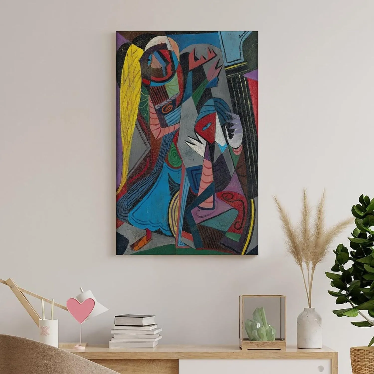 Romare Bearden, The Annunciation, Oil on Canvas, 1946 Art Poster Canvas Painting Decor Wall Print Photo Home Modern Decorative Posters Framed/Unframed 12x18inch(30x45cm)