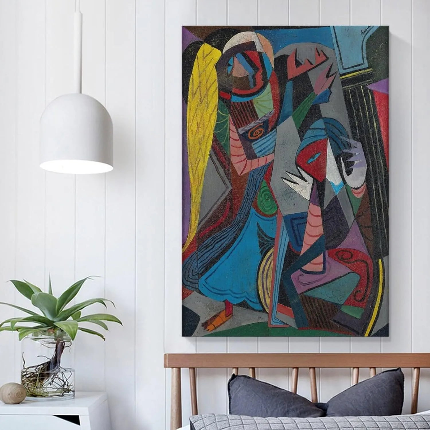 Romare Bearden, The Annunciation, Oil on Canvas, 1946 Art Poster Canvas Painting Decor Wall Print Photo Home Modern Decorative Posters Framed/Unframed 12x18inch(30x45cm)