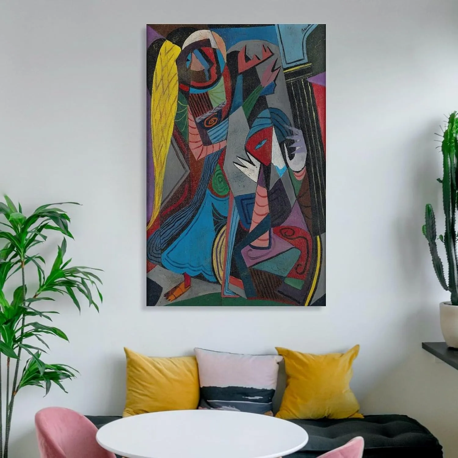 Romare Bearden, The Annunciation, Oil on Canvas, 1946 Art Poster Canvas Painting Decor Wall Print Photo Home Modern Decorative Posters Framed/Unframed 12x18inch(30x45cm)