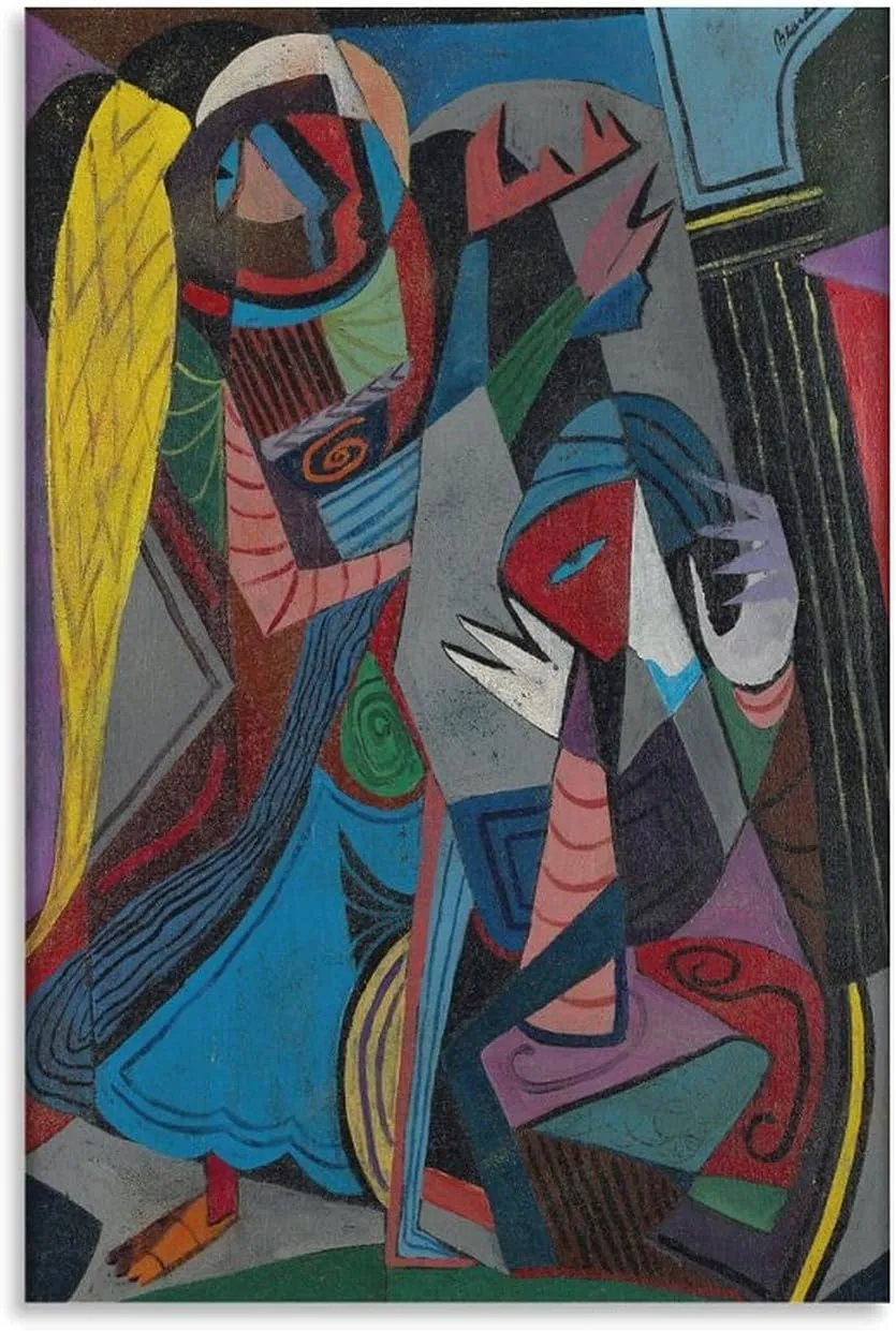 Romare Bearden, The Annunciation, Oil on Canvas, 1946 Art Poster Canvas Painting Decor Wall Print Photo Home Modern Decorative Posters Framed/Unframed 12x18inch(30x45cm)