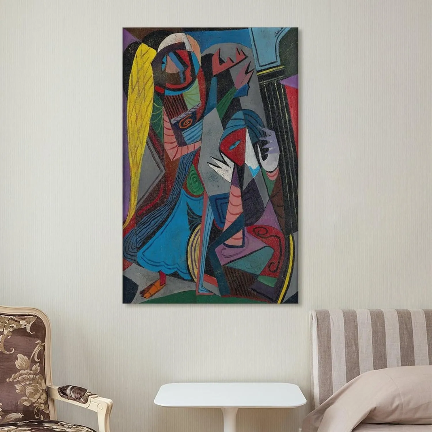 Romare Bearden, The Annunciation, Oil on Canvas, 1946 Art Poster Canvas Painting Decor Wall Print Photo Home Modern Decorative Posters Framed/Unframed 12x18inch(30x45cm)