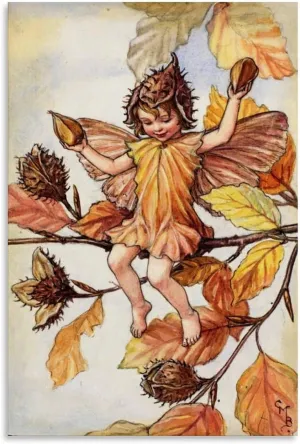 RUICAI Canvas Artwork Home Decor The Elderberry Fairy Illustration By Cicely Mary Barker （4） Canvas Poster Bedroom Decor Office Room Decor Gift Unframe-style 08x12inch(20x30cm)