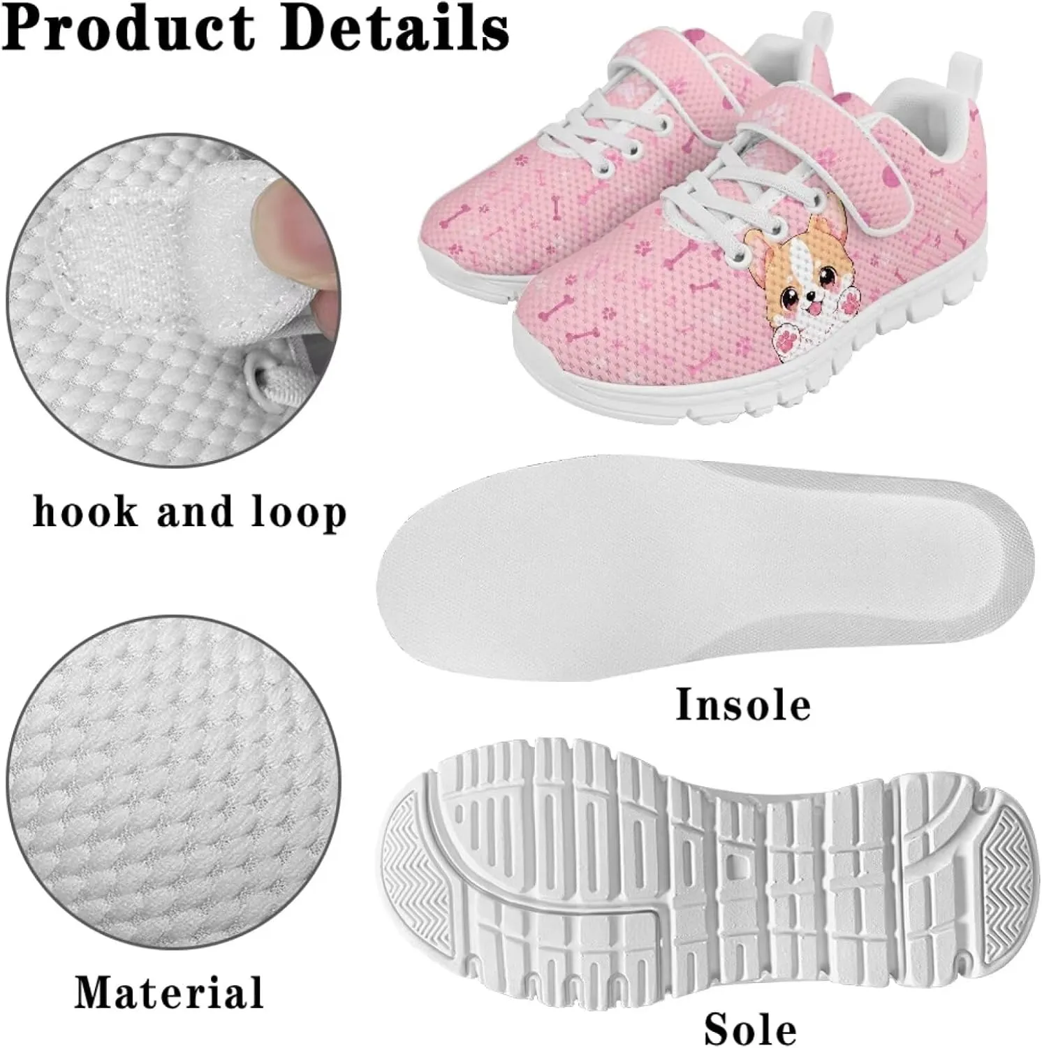 Running Athletic Shoes for Boys Girls Slip On Tennis Shoes Kids Shoes