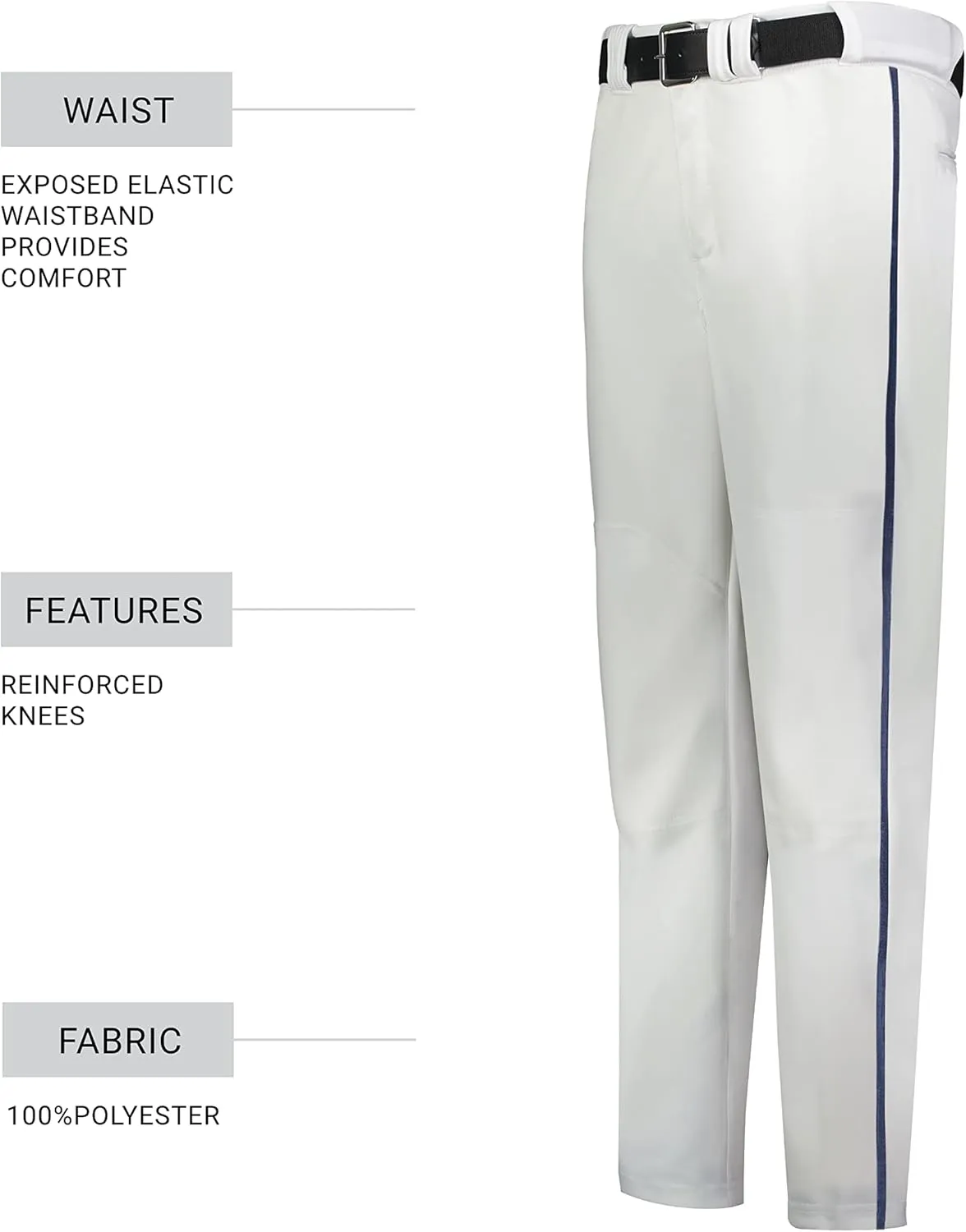 Russell Athletic Piped Change Up Baseball Pant - Comfort and Performance Ideal for Baseball, Softball, and Fastpitch
