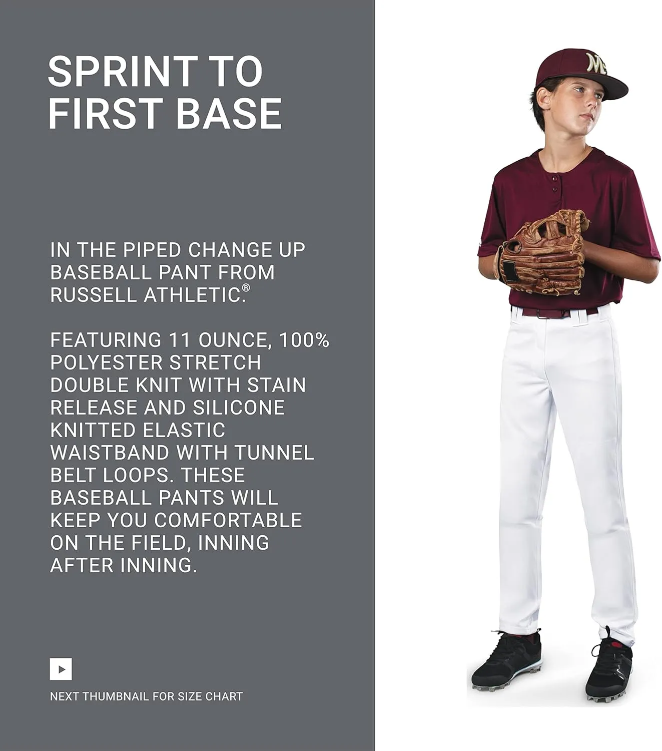 Russell Athletic Piped Change Up Baseball Pant - Comfort and Performance Ideal for Baseball, Softball, and Fastpitch