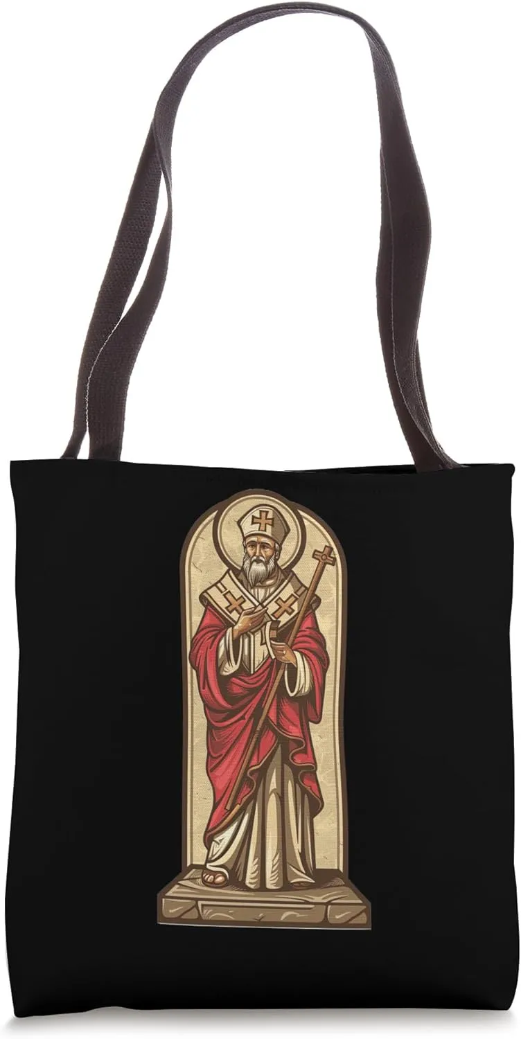 Saint Clement Of Rome On A Stone Slab Tote Bag