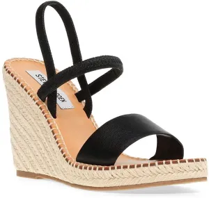 Sandals Steve Women's Diverse collection Mckenzie Madden Custom design Wedge BLACK Espadrille