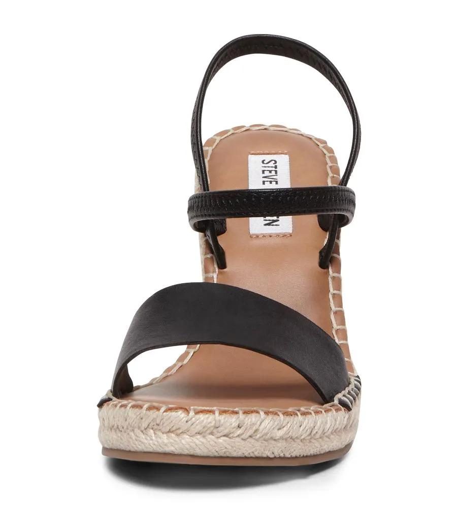 Sandals Steve Women's Diverse collection Mckenzie Madden Custom design Wedge BLACK Espadrille
