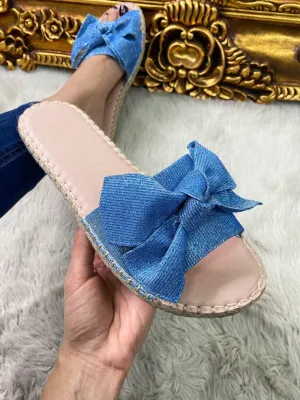 Saphia Fine Glitter Bow Detailed Sliders