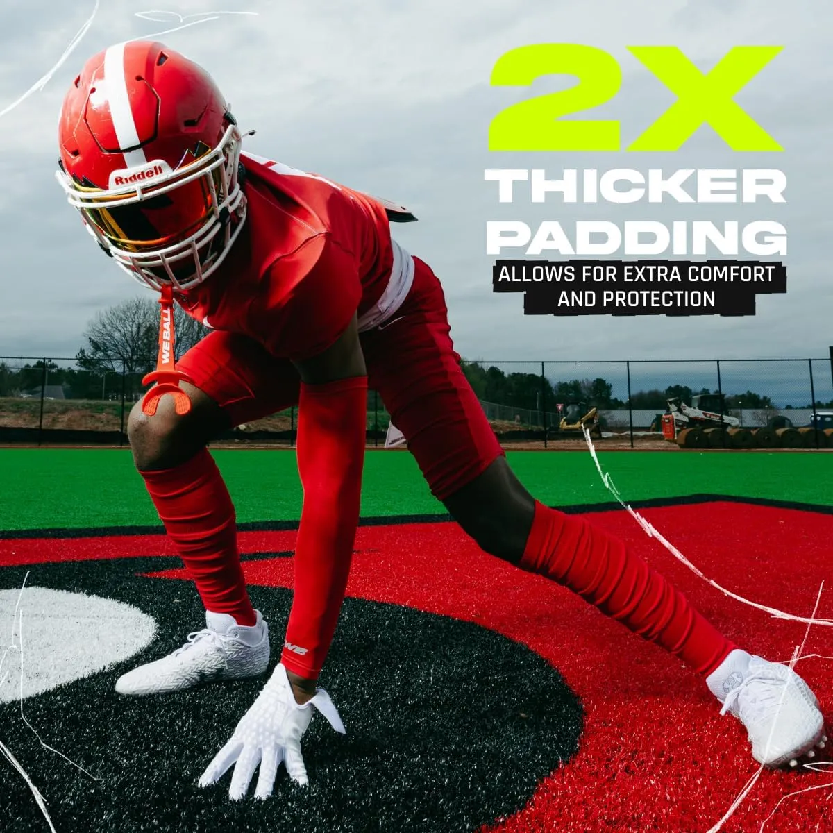 Scrunch Football Socks, Extra Long Padded Sports Socks for Men & Boys
