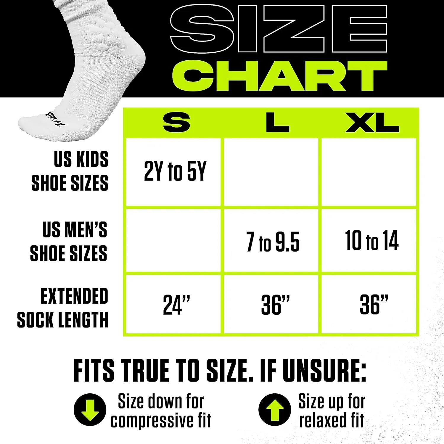 Scrunch Football Socks, Extra Long Padded Sports Socks for Men & Boys