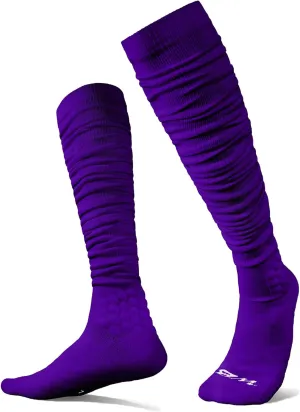 Scrunch Football Socks, Extra Long Padded Sports Socks for Men & Boys