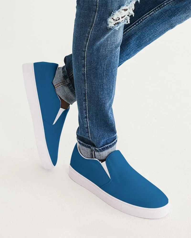 Shaded Blue Slip-On Canvas Sneakers | Men's | C100M50Y0K30