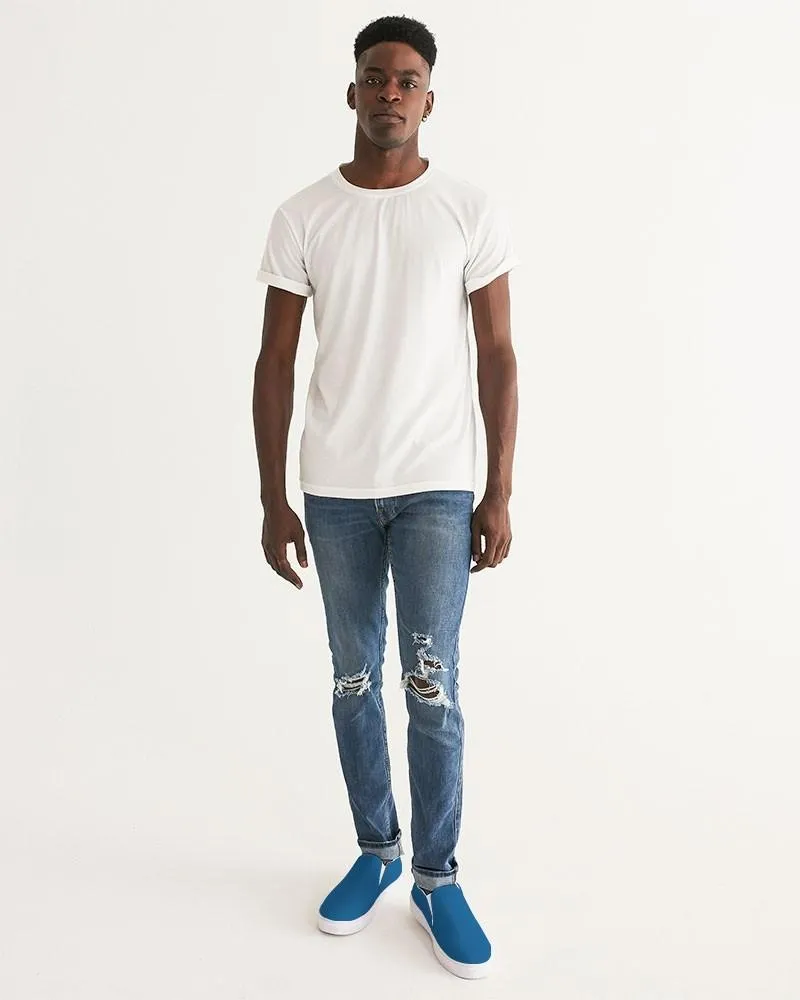 Shaded Blue Slip-On Canvas Sneakers | Men's | C100M50Y0K30