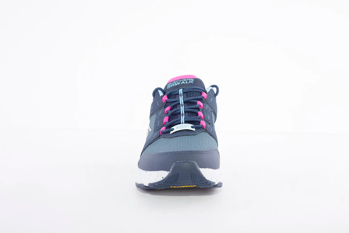 SKECHERS - 124428 GO WALK OUTDOOR LACE UP TRAINER - NAVY/PINK