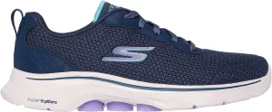 Skechers Athletic Mesh Lace Up Slip On Runners Womens, Navy White, 6 UK