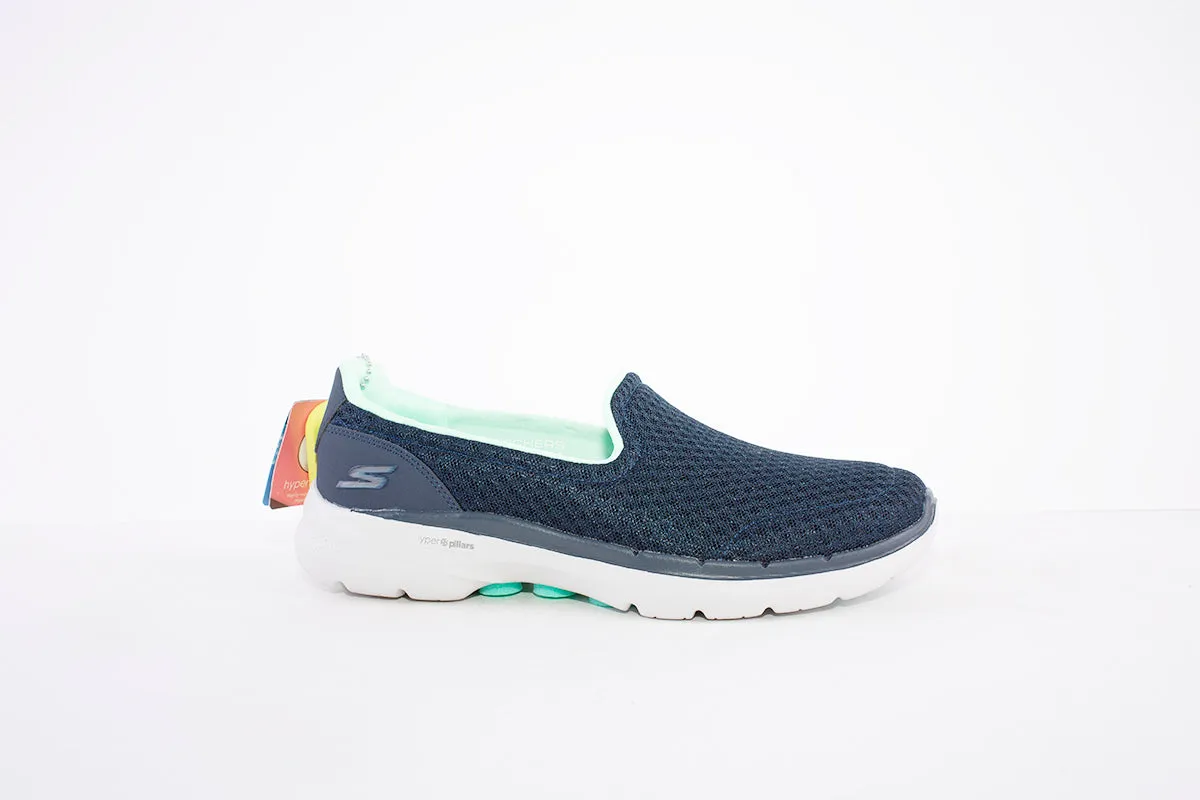 SKECHERS GOWALK 6-BIG SPLASH SLIP-ON TRAINER - NAVY/TURQUOISE