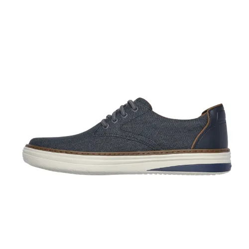 Skechers Men Canvas Laced Slip On Trainers - 205135 - Navy